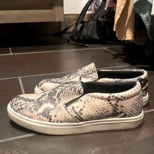 snake skin printed slip on shoes. Size 8